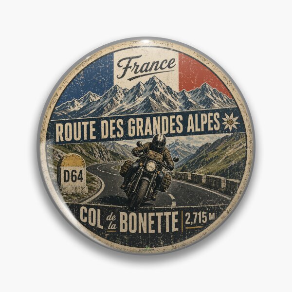 Item preview, Col de la Bonette France Motorcycle Sticker & TShirt 03 designed and sold by OuterShellUK.