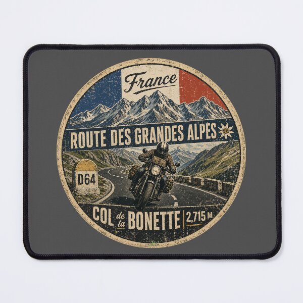 Item preview, Col de la Bonette France Motorcycle Sticker & TShirt 03 designed and sold by OuterShellUK.