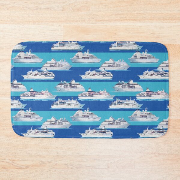 Item preview, Watercolor Cruise Ships Royal Blue and Aquamarina  designed and sold by Lidra Zehcnas.