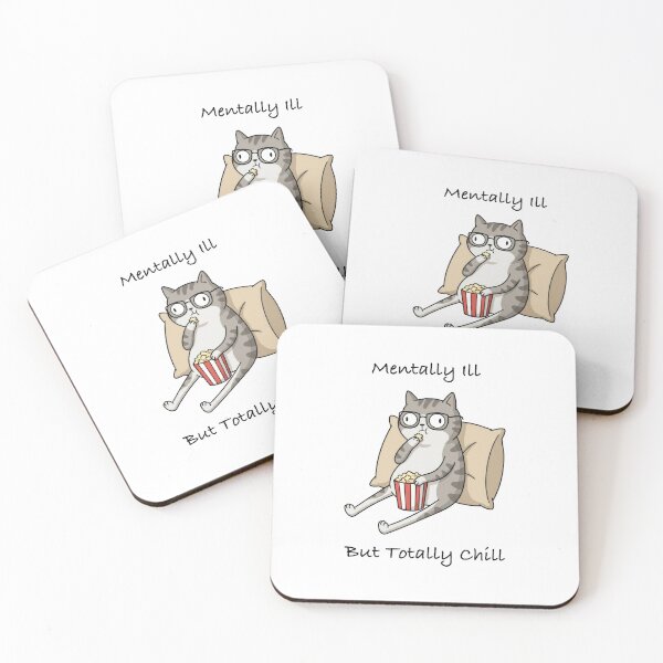 Item preview, Weird Cat : Mentally ill but totally chill designed and sold by Woketoon.