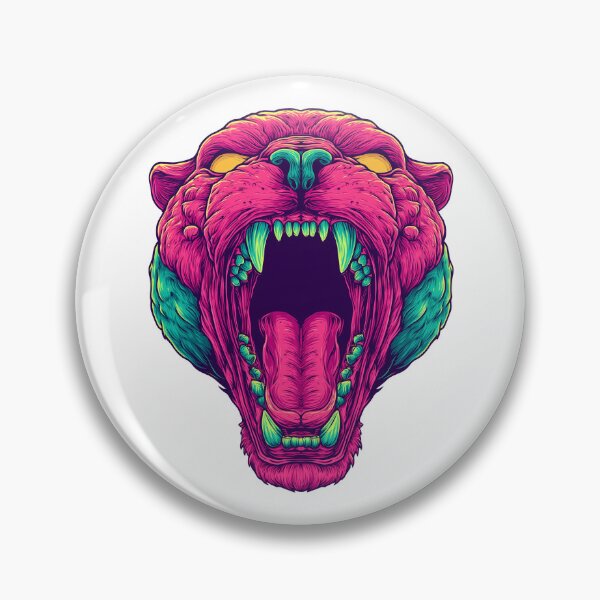 Item preview, Neon panther roaring head designed and sold by robyeyedropy.