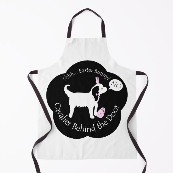 Item preview, Funny Cavalier Easter Bunny Behind the Door Black Base designed and sold by Na7nasColorShop.