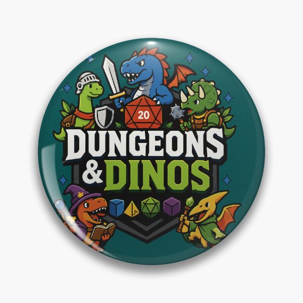 Item preview, Dungeons & Dinos Funny Fantasy Dinosaur Adventure with RPG Dice and Tabletop Gaming Heroes designed and sold by Huddy-clothes.