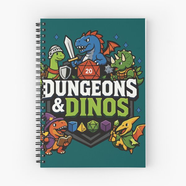 Item preview, Dungeons & Dinos Funny Fantasy Dinosaur Adventure with RPG Dice and Tabletop Gaming Heroes designed and sold by Huddy-clothes.