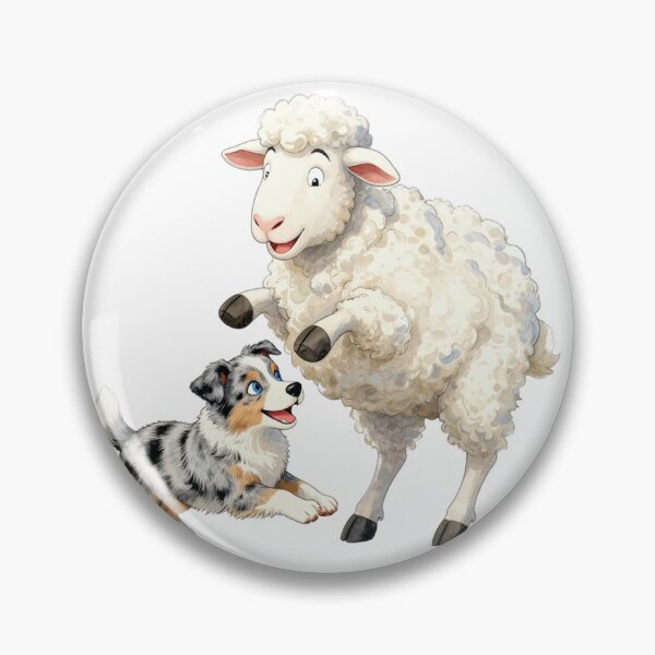 Item preview, Australian Shepherd and Sheep at Play designed and sold by WildArtIT.