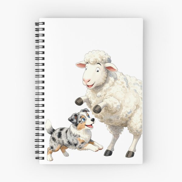 Item preview, Australian Shepherd and Sheep at Play designed and sold by WildArtIT.