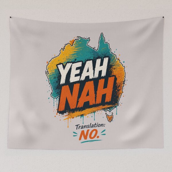 Item preview, Yeah Nah – Translation: No – Funny Australian Slang Map Retro Aussie T-Shirt designed and sold by NAJURE.