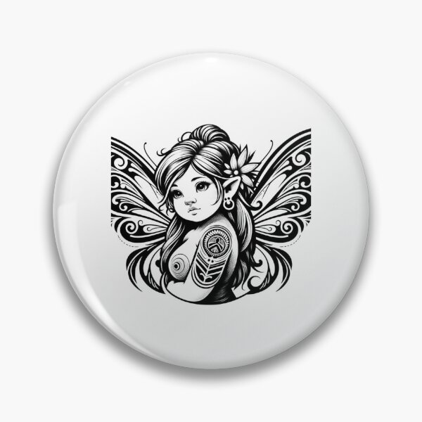 Item preview, Tribal Tattoo Fairy Fantasy Butterfly Illustration designed and sold by Macias123.