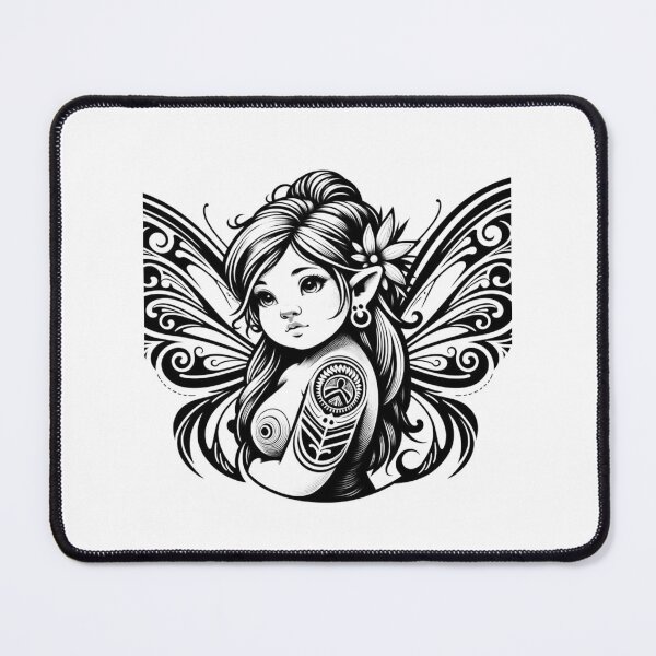Item preview, Tribal Tattoo Fairy Fantasy Butterfly Illustration designed and sold by Macias123.