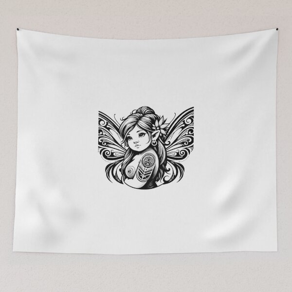 Item preview, Tribal Tattoo Fairy Fantasy Butterfly Illustration designed and sold by Macias123.