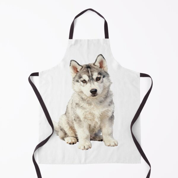 Item preview, Grey Siberian Husky puppy watercolor designed and sold by WildArtIT.