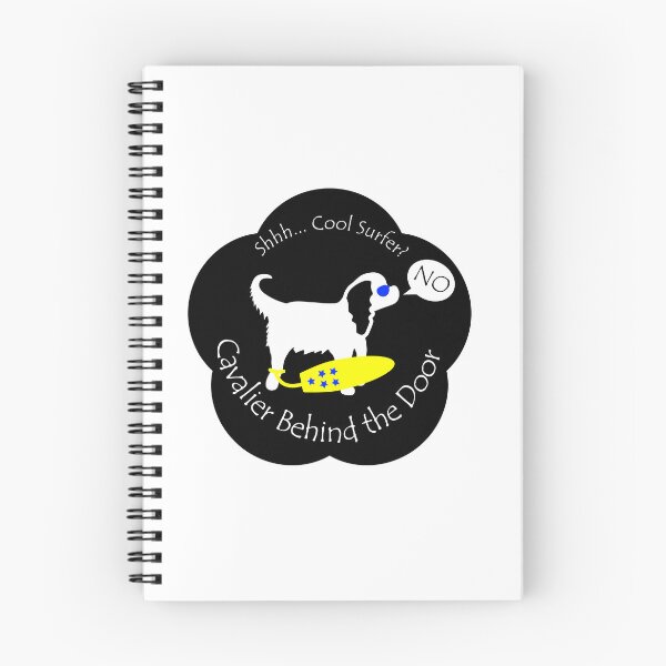 Item preview, Funny Cavalier Cool Surfer Behind the Door Black Base designed and sold by Na7nasColorShop.