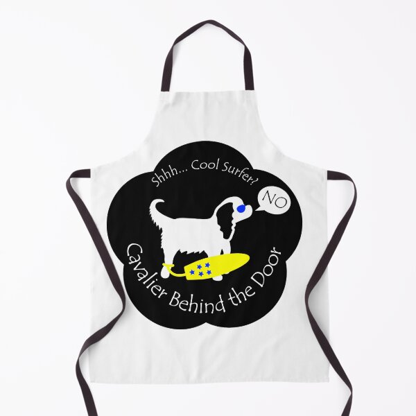 Item preview, Funny Cavalier Cool Surfer Behind the Door Black Base designed and sold by Na7nasColorShop.