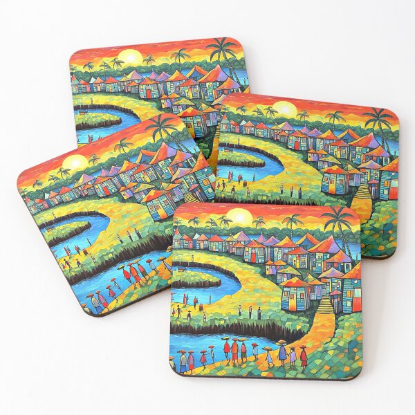Item preview, Tropical Island Village designed and sold by George Hutton Hunter.