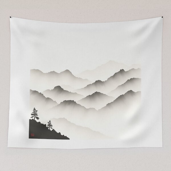 Item preview, Misty Mountain Ink Wash Landscape designed and sold by T-domain.