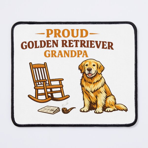 Item preview, Proud Golden Retriever Grandpa – Rocking Chair Dog Grandpaw Shirt, Funny Gift for Dog Grandparents designed and sold by Sahil Randhawa.