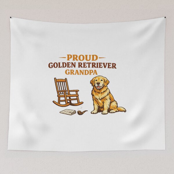 Item preview, Proud Golden Retriever Grandpa – Rocking Chair Dog Grandpaw Shirt, Funny Gift for Dog Grandparents designed and sold by Sahil Randhawa.