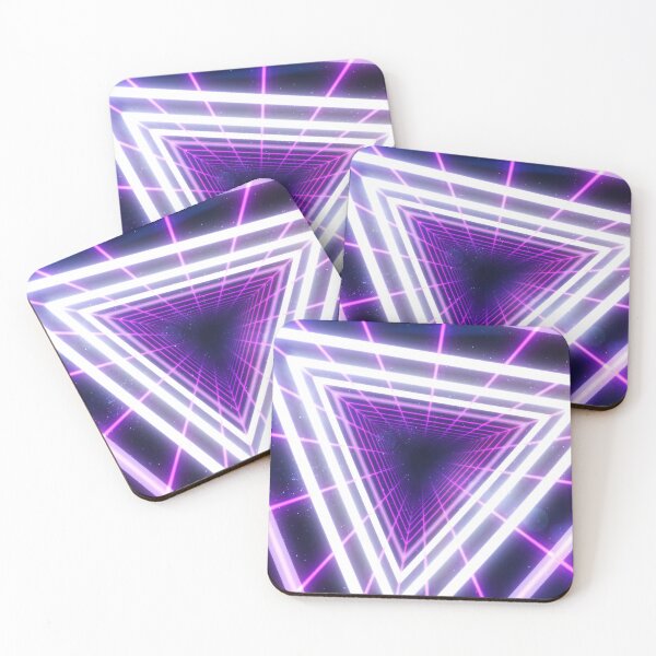 Item preview, Magenta Triangular Wireframe Tunnel & Neons designed and sold by Electric Shock!! Design.