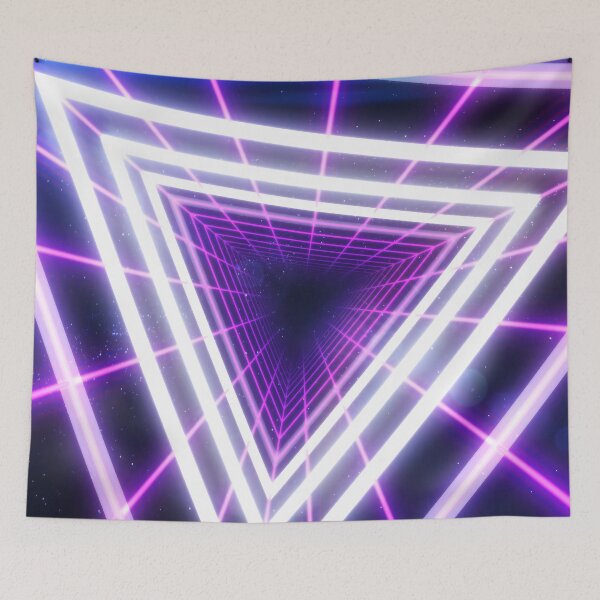 Item preview, Magenta Triangular Wireframe Tunnel & Neons designed and sold by Electric Shock!! Design.