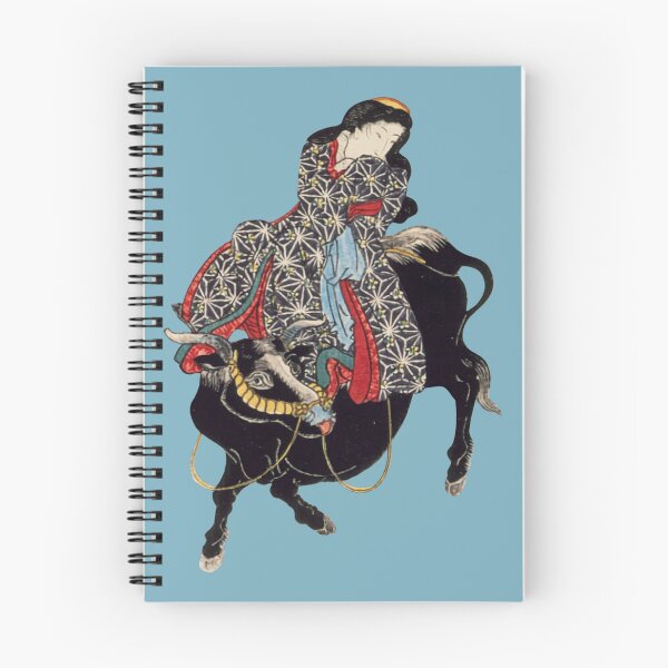 Item preview, Japanese Woman - Modern Ukiyo-e - Horse Rider - Japandi, Sky Blue designed and sold by Black Swallow.