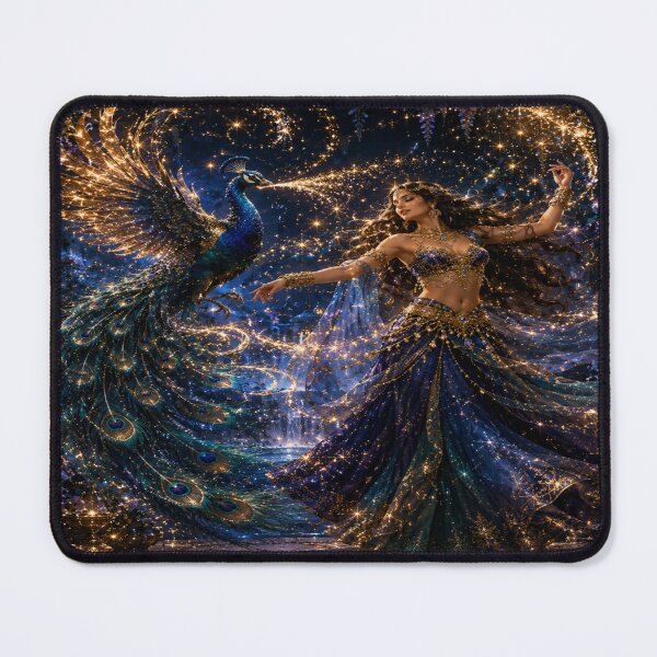 Item preview, Celestial Peacock Dance Fantasy Art | Divine Feminine Wall Art designed and sold by BulletKitty82.