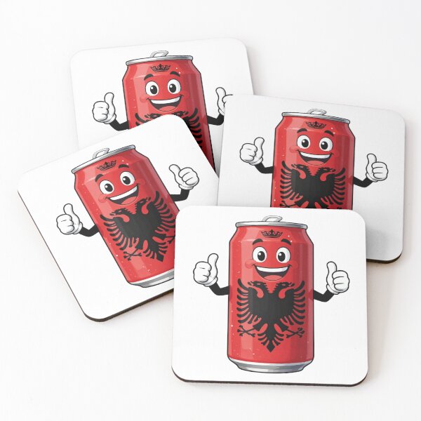 Item preview, Happy Albanian Can | Cute Emoji Beverage Can | Albanian Pride Cartoon Art designed and sold by gluxdesing.