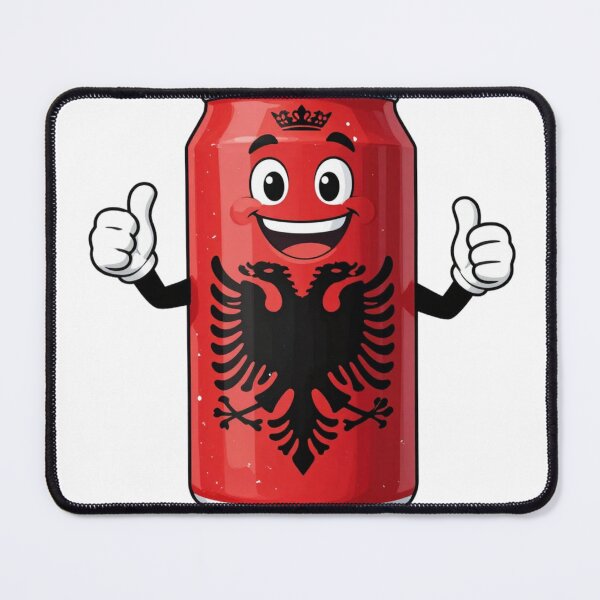 Item preview, Happy Albanian Can | Cute Emoji Beverage Can | Albanian Pride Cartoon Art designed and sold by gluxdesing.