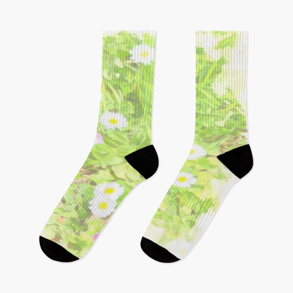 Item preview, Soft Pastel Wild Daisy Meadow Watercolor Vignette designed and sold by BalkanBloom.