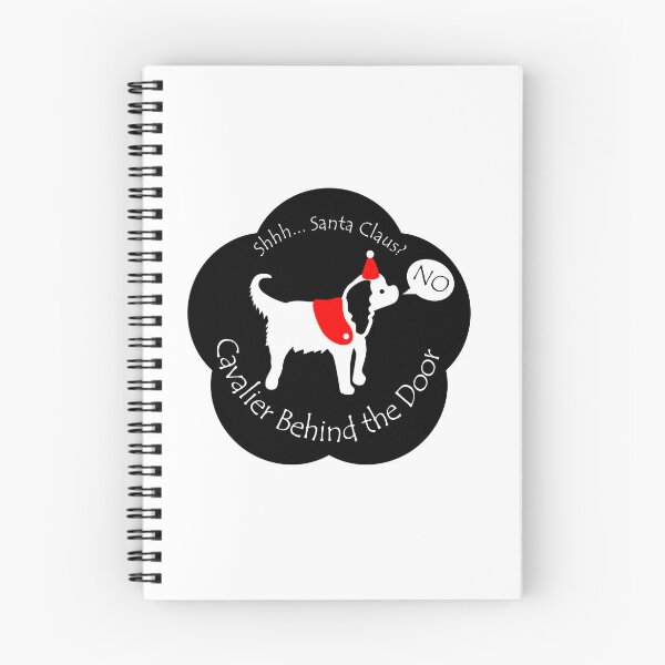 Item preview, Funny Cavalier Santa Claus Behind the Door Black Base designed and sold by Na7nasColorShop.