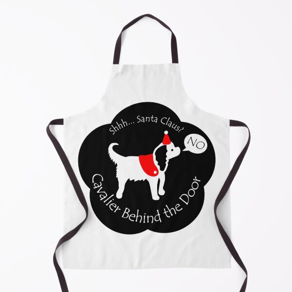 Item preview, Funny Cavalier Santa Claus Behind the Door Black Base designed and sold by Na7nasColorShop.