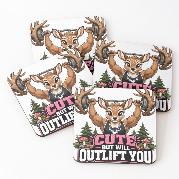 Item preview, Cute But Will Outlift You – Funny Muscular Deer Weightlifting Gym Design  Main Tag designed and sold by Sticker vibes.co.