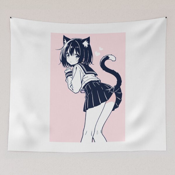 Artikelvorschau, Illustration – Katzen-Kawaii-Charakter, japanische Manga-Ästhetik entworfen und verkauft von AnimeShin.