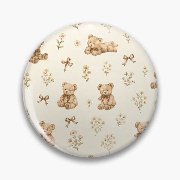 Item preview,  Vintage Cottagecore Coquette Teddy Bear Floral Cute Pattern designed and sold by Luv4tete.