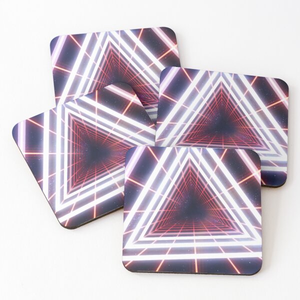Item preview, Red Triangular Wireframe Tunnel & Neons designed and sold by Electric Shock!! Design.