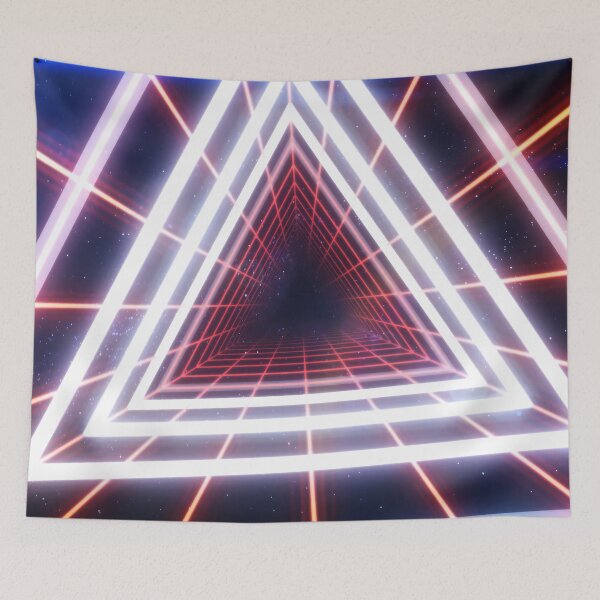 Item preview, Red Triangular Wireframe Tunnel & Neons designed and sold by Electric Shock!! Design.