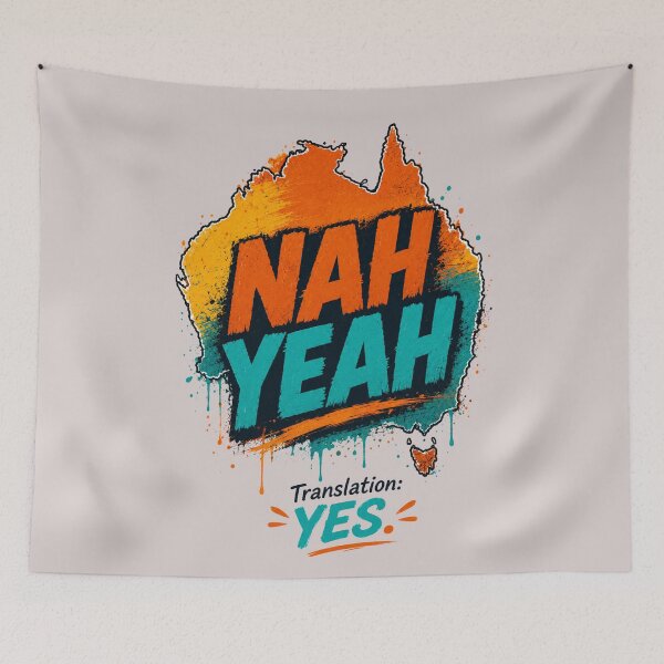 Item preview, Nah Yeah – Translation: Yes – Funny Australian Slang Map Retro Aussie T-Shirt designed and sold by NAJURE.