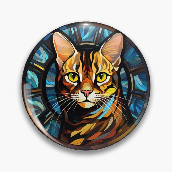 Item preview, Bengal Cat Stained Glass Leadlight Artistic Design Boys Girls designed and sold by rafaeltto.