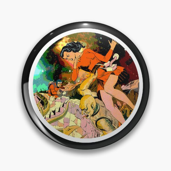 Item preview, Vintage comic space girl in distress designed and sold by QuirkyDesign101.