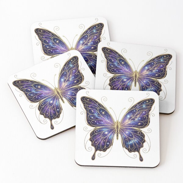 Item preview, Minimalist Cosmic Butterfly Line Art Galaxy Nebula designed and sold by CosmicNeonGear.