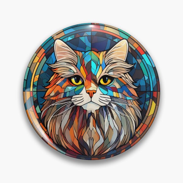 Item preview, British Long Hair Cat Stained Glass Leadlight Artistic Design Boys Girls designed and sold by rafaeltto.