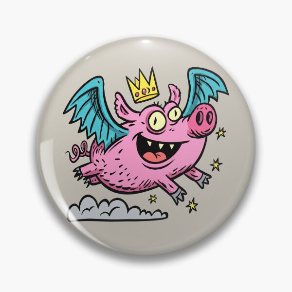Item preview, Smiling Flying Pig King designed and sold by Mike Kiev art.