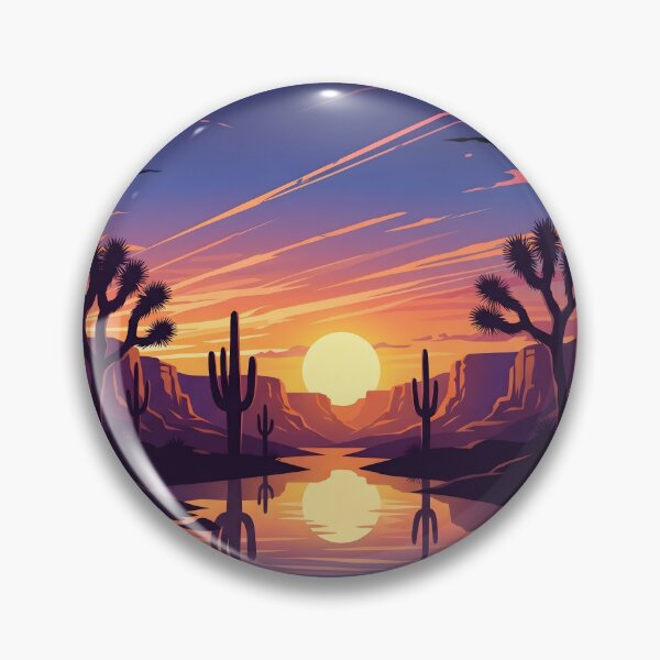 Item preview, Desert Sunset Oasis Landscape Illustration designed and sold by artscripts.