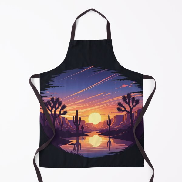 Artikelvorschau, Desert Sunset Oasis Landscape Illustration entworfen und verkauft von artscripts.