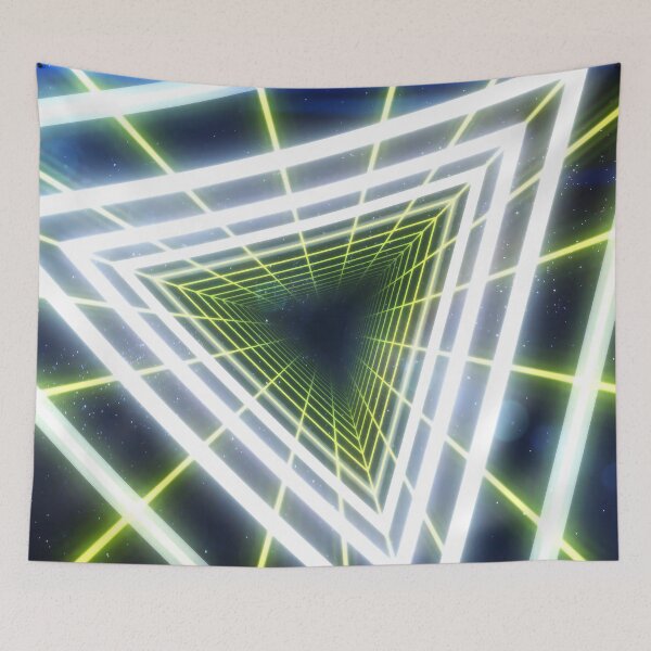 Item preview, Yellow Triangular Wireframe Tunnel & Neons designed and sold by Electric Shock!! Design.
