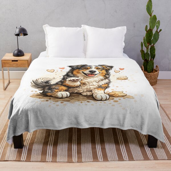 Item preview, Australian Shepherd Giving Paw | Cute Heartwarming Dog Vector Art designed and sold by Golden Era Studio.