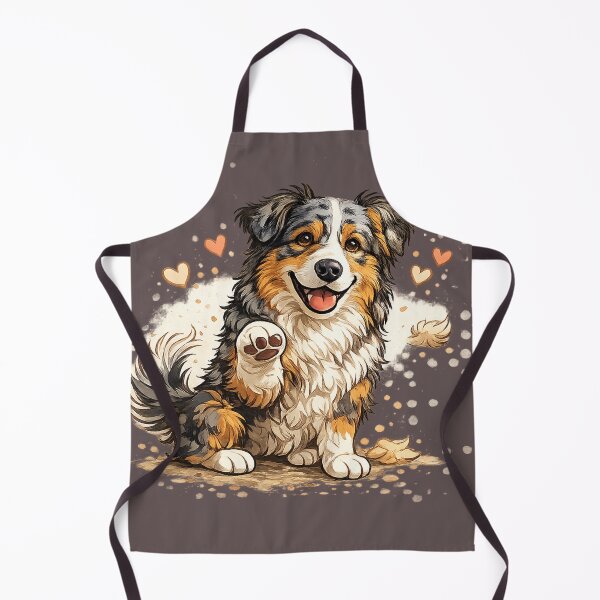 Item preview, Australian Shepherd Giving Paw | Cute Heartwarming Dog Vector Art designed and sold by Golden Era Studio.