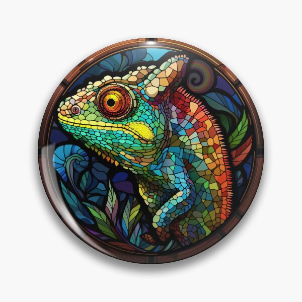 Item preview, Chameleon Stained Glass Leadlight Artistic Design Boys Girls designed and sold by rafaeltto.
