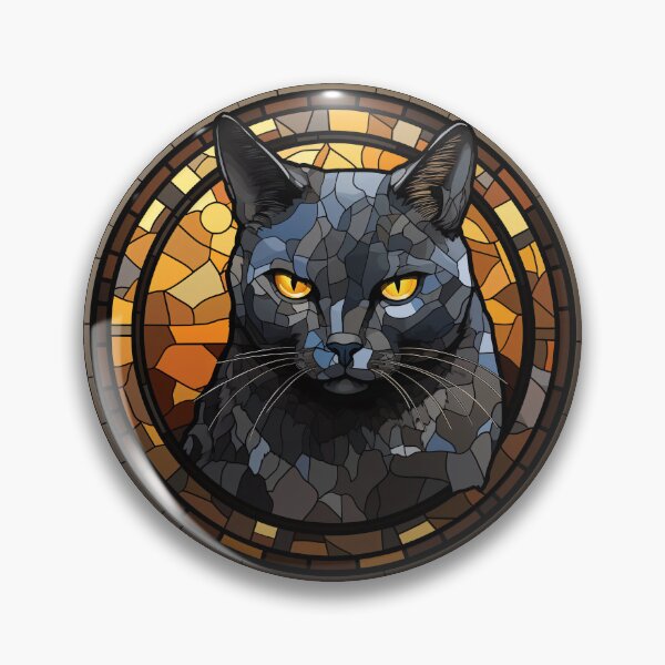 Item preview, Chartreux Cat Stained Glass Leadlight Artistic Design Boys Girls designed and sold by rafaeltto.