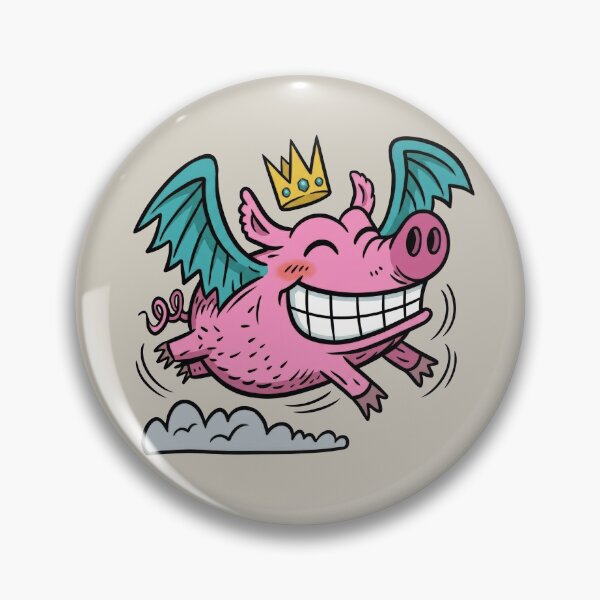 Item preview, Smiling Flying Pig King 2 designed and sold by Mike Kiev art.