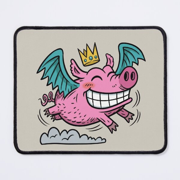 Item preview, Smiling Flying Pig King 2 designed and sold by Mike Kiev art.
